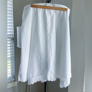 Ralph Lauren White Eyelet knee length Skirt Size 14